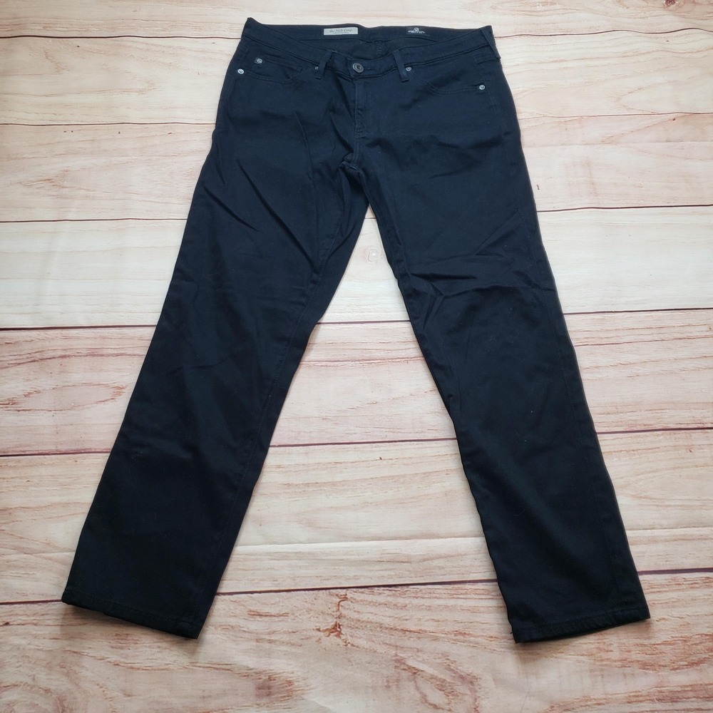 Adriano Goldschmied Jeans Womens 30R Black Slit Cropped Slim Mid Rise Denim